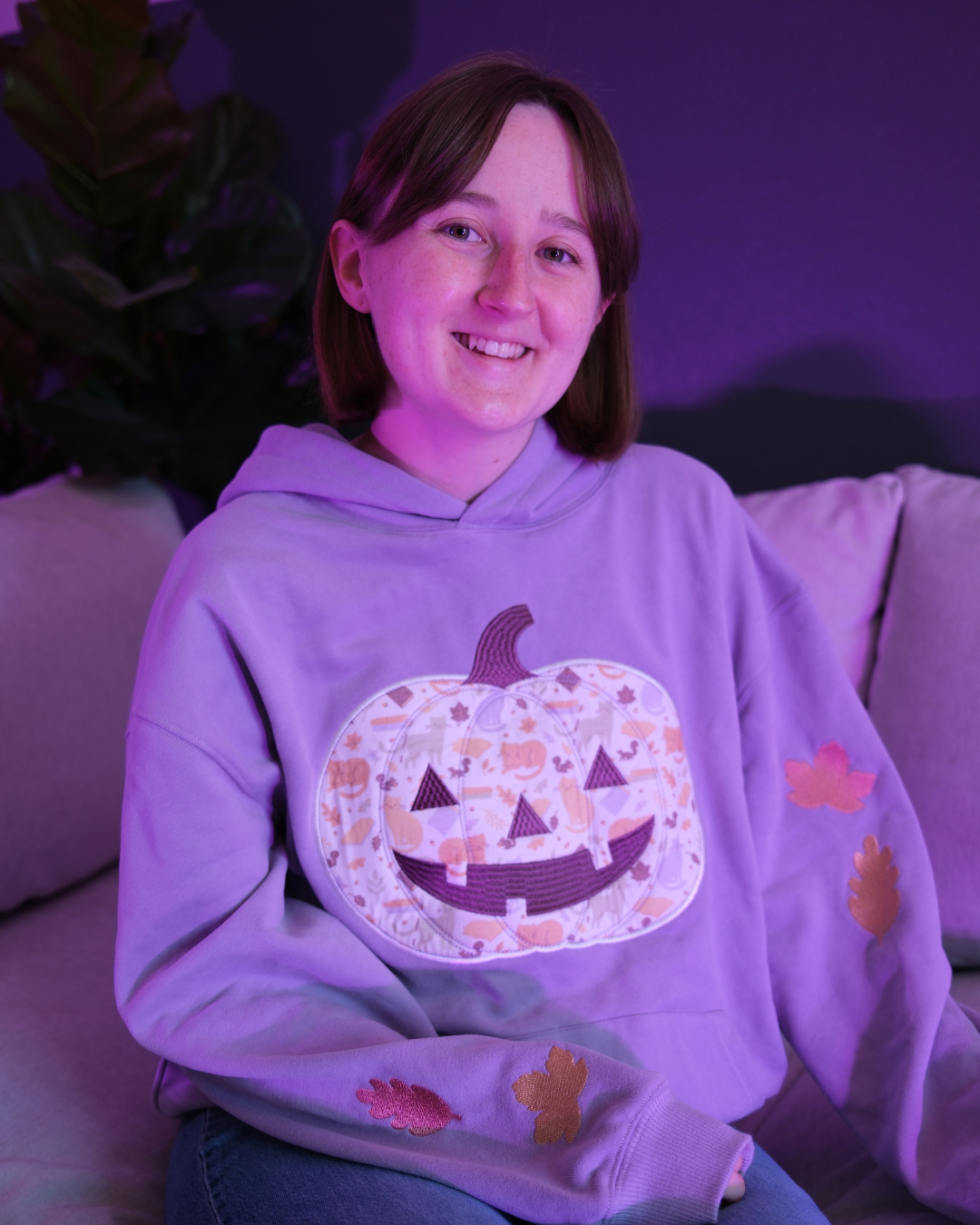 quilted pumpkin hoodie